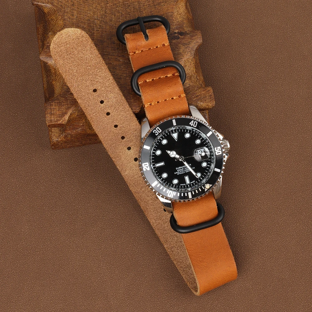

Retro Genuine Leather Watchband 18mm 20mm 22mm Long Watch Strap Replacement for Men Women Universal Wristband Bracelet