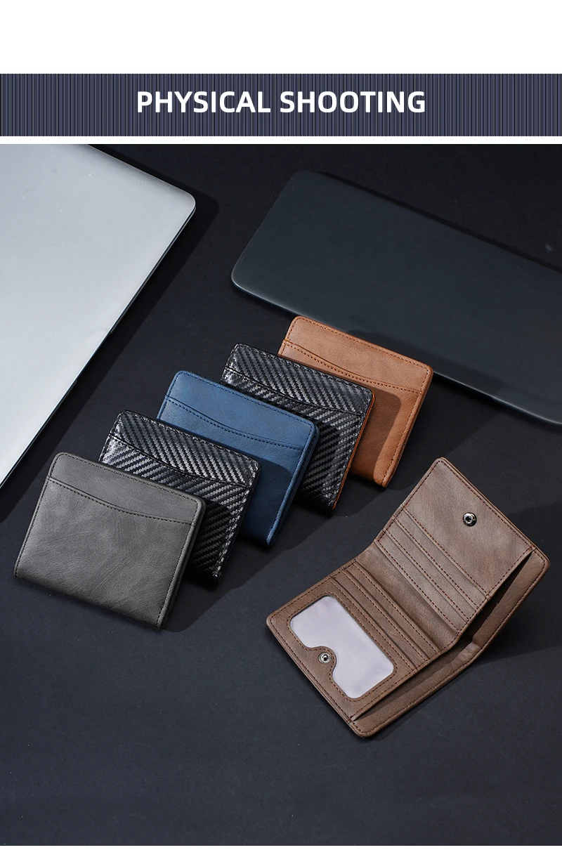 New Men Wallets Leather Purse Man Slim Card Horders Quality Male Short Multi-card Wallet Coin Pocket Purse