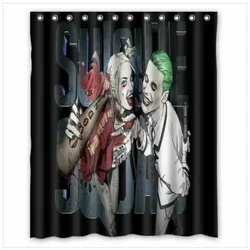 Quinn and Joker Suicide shower curtain with hooks