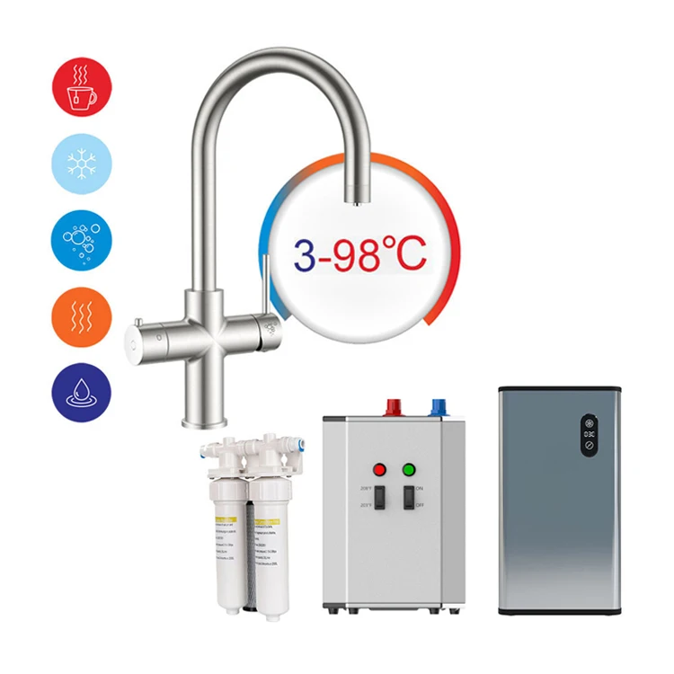 Iwater Hexagon White Silver 2.4L Under Sink Kitchen Water Boiler  Machine for Drinking