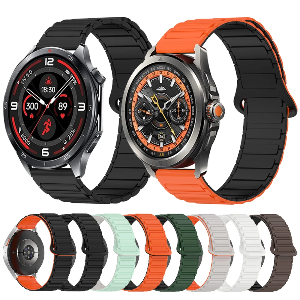 Magnetic Silicone Strap For OnePlus Watch 3 2R 2/OPPO Watch X2 4 Pro Sport Bracelet Correa For Xiaomi S4 S1 Bands 22mm Watchband