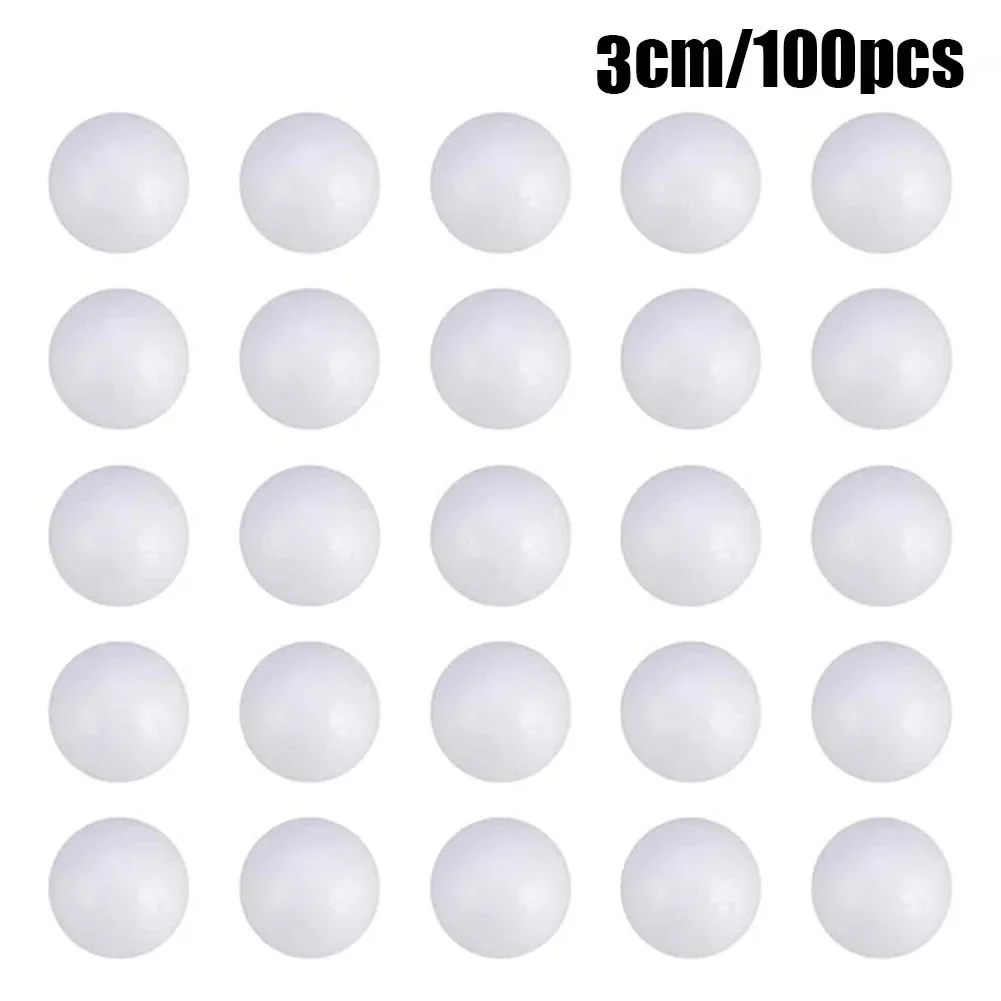 Hot Sale New Practical 100pcs Solid Foam Ball 2/2.5/3cm Party Polystyrene Balls Project Tree 20mm-30mm Cake Sweet
