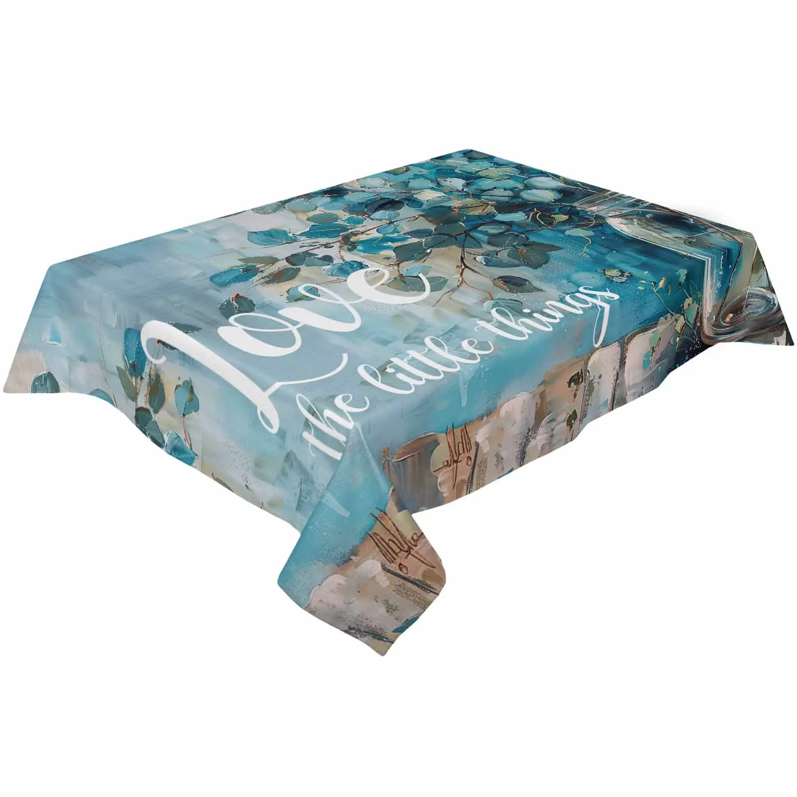 Retro Bottle Eucalyptus Leaves Waterproof Tablecloth For Table Kitchen Decorative Coffee Cuisine Party Table Cover