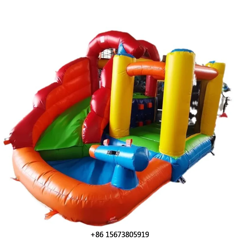 Outdoor Inflatable logo PVC Water Slide for Residential and Commercial Amusement Multiple Functions for Shopping Mall Games