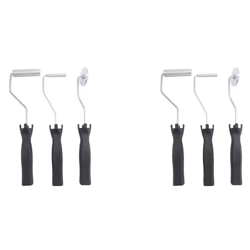 AT02-FRP Roller,6PCS Alloy FRP Hand Lay-Up Tools Fiberglass Bubble Laminating Cleaning And Defoaming Roller Kit Paddle Tool
