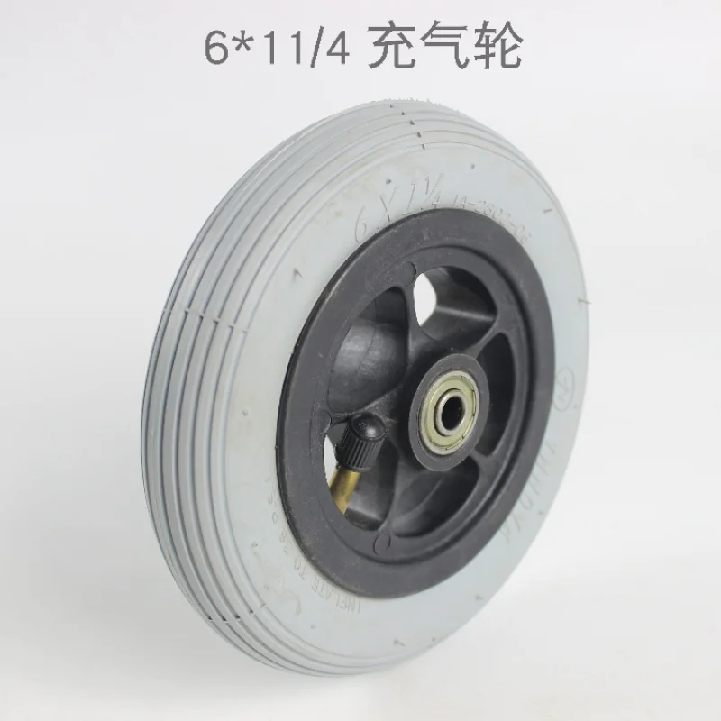 Wheelchair 6*1 1/4 Inch Inflatable Front Wheel 6Inch Front Wheel Butyl Rubber Rubber Inflatable