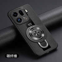 For OPPO Find X9 Pro Case with Luxury Silicone Magnetic Ring Holder Sheepskin Leather Plexiglass Premium Pu Shockproof Cover