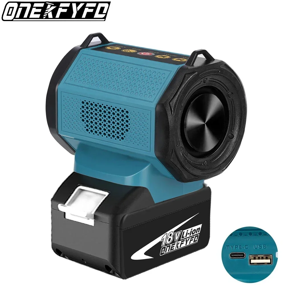 

Cordless Bluetooth Speaker with USB/Type-C Portable Loudspeaker Amplifier Surround Player Outdoor Parties For Makita Battery