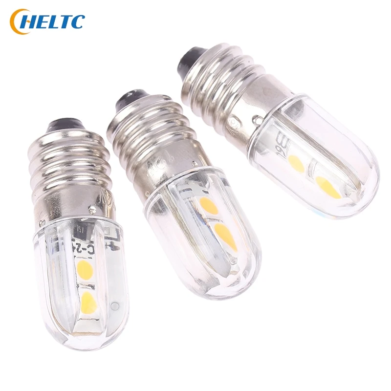 Warm White E10 Led Bulb 6/12/24V Upgrade Bulb 4LED Lamp Replacement For Torch Indicator Bulb Headlight Motor Bicycle LED Bulb