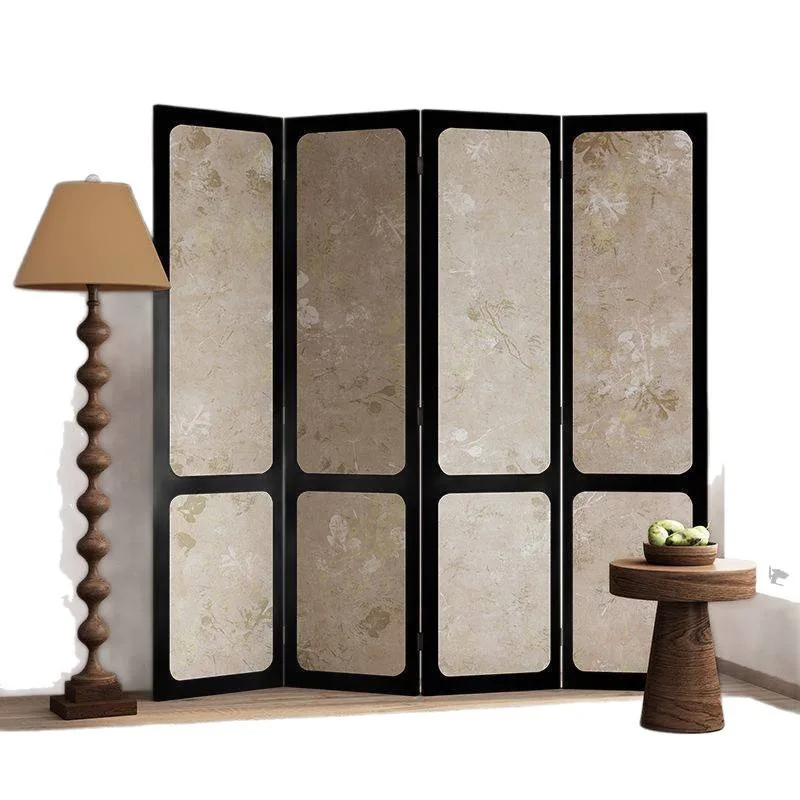 French screen partition medieval flower living room dining room sofa background entrance screen mobile folding cover decoration view 5