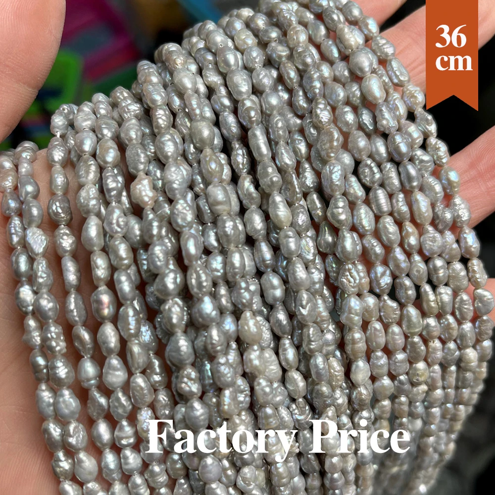 3-4mm Natural Freshwater Pearl Bead Small Baroque Pearl Loose Spacer Beaded for Making DIY Jewerly Bracelet Necklace Accessories