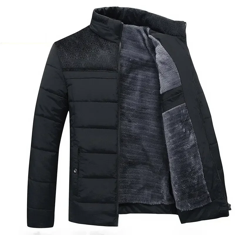 Männer neue Herbst Winter 2024 warme wasserdichte Fleece Parkas Jacke Mantel für Herren Freizeit Outwear Stehkragen Parkas Mantel männlich