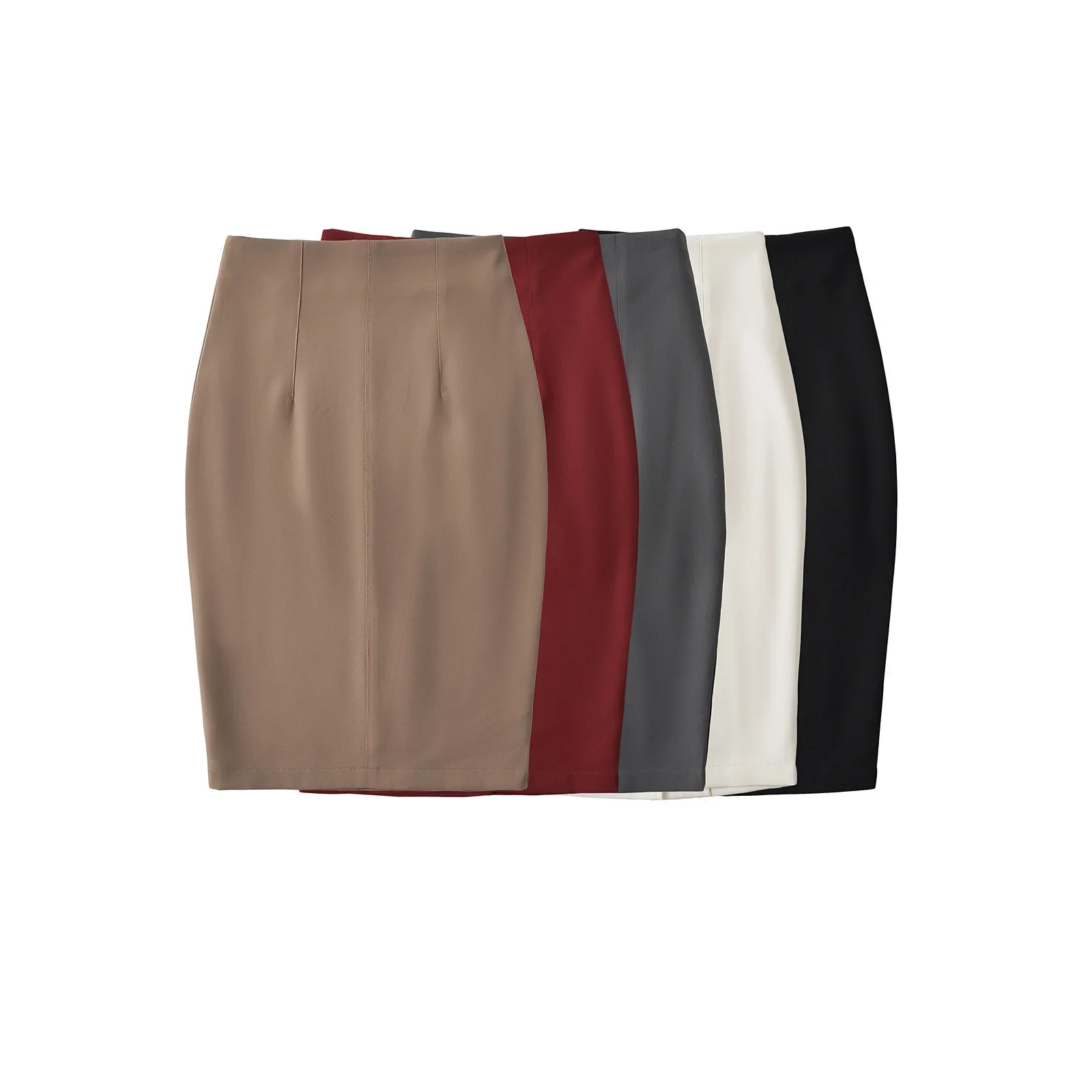 الأعمال عارضة عالية الخصر التخسيس ميدي البدلة تنورة تخفيف ودية تنوعا التفاف Bodycon أنيقة نصف طول التنانير #1