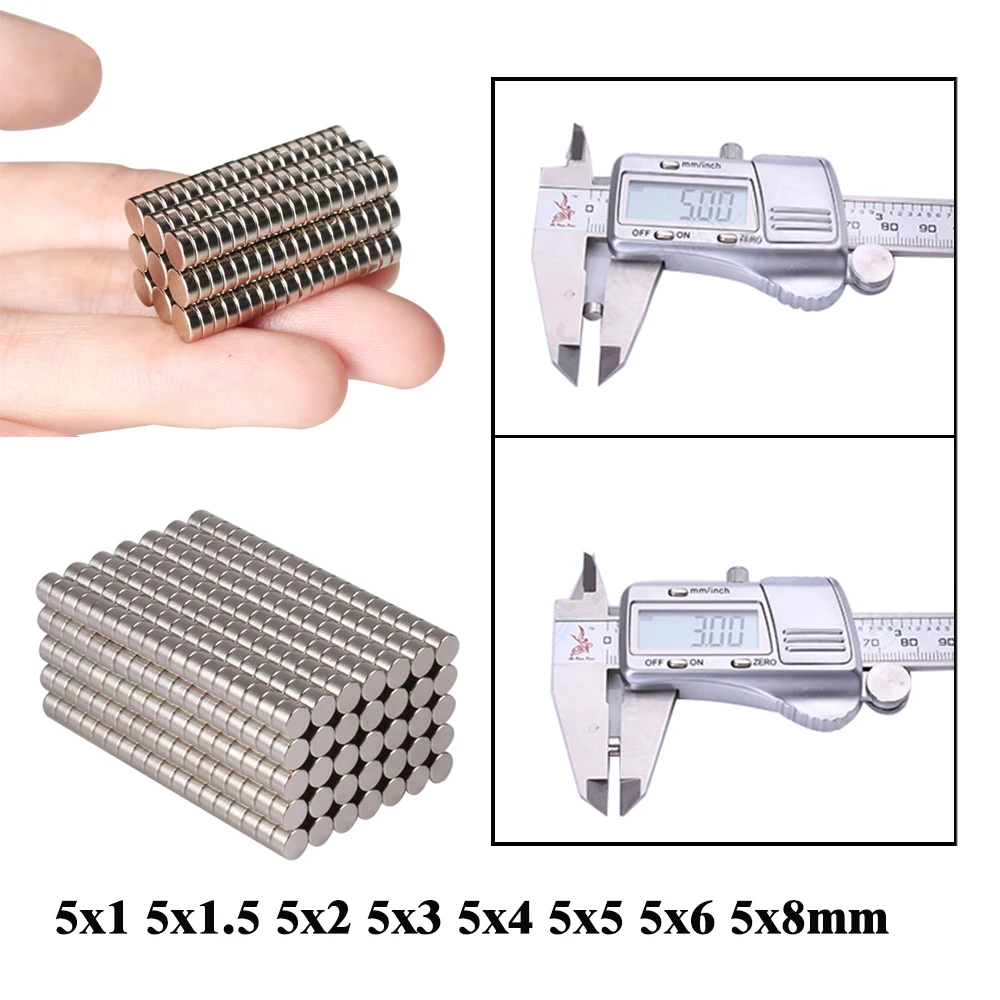 

10/20/50/100Pcs Super Powerful Neodymium Magnets 5x1 5x2 5x3 5x4 5x5 5x6 5x7 5x8 Round Rare Earth Block N35 Magnets iman