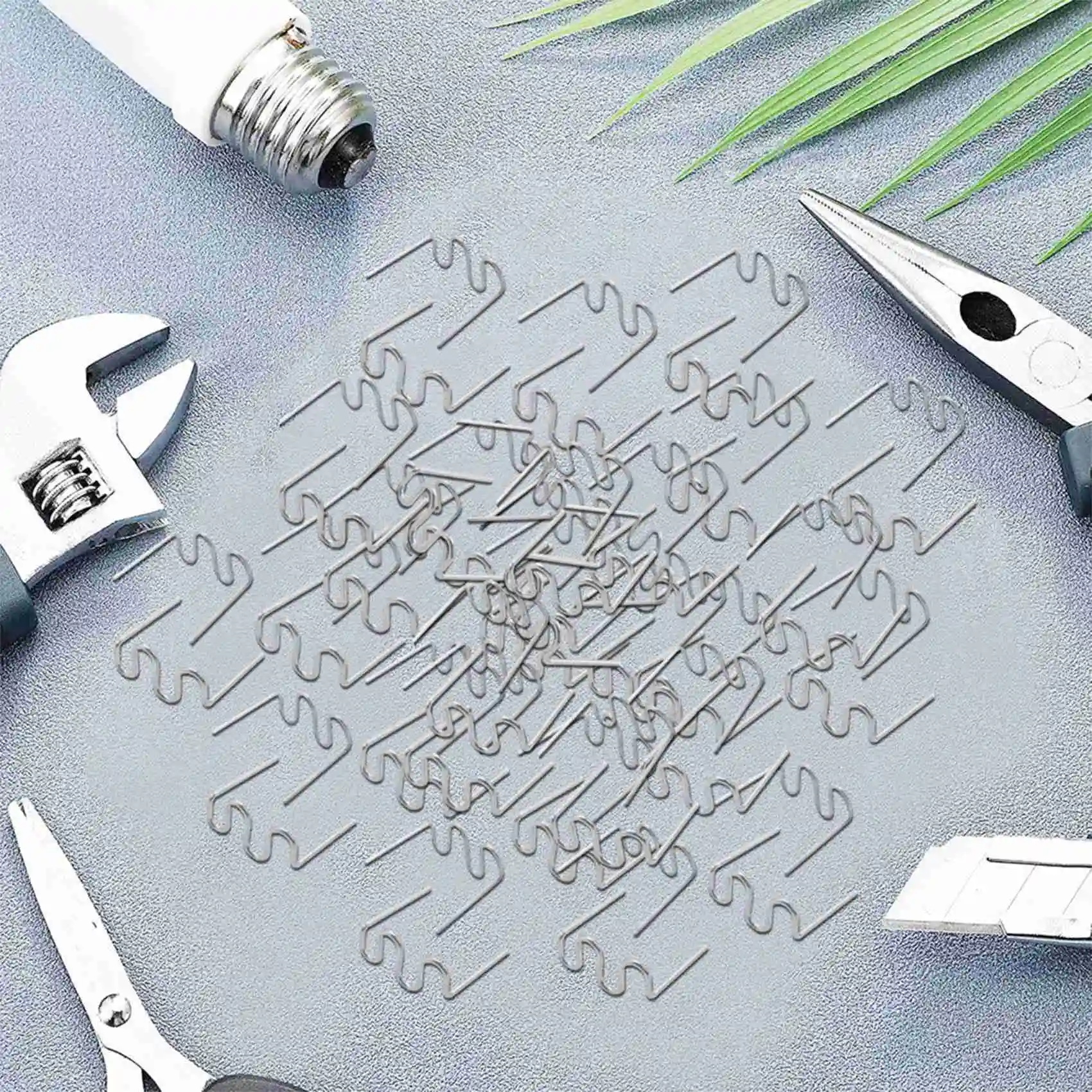 

LLCS-1000Pcs Staples For Hot Stapler Plastic Repair Wave Staples Bumper Bodywork Repairs 0.8 0.6Mm S Wave Staples