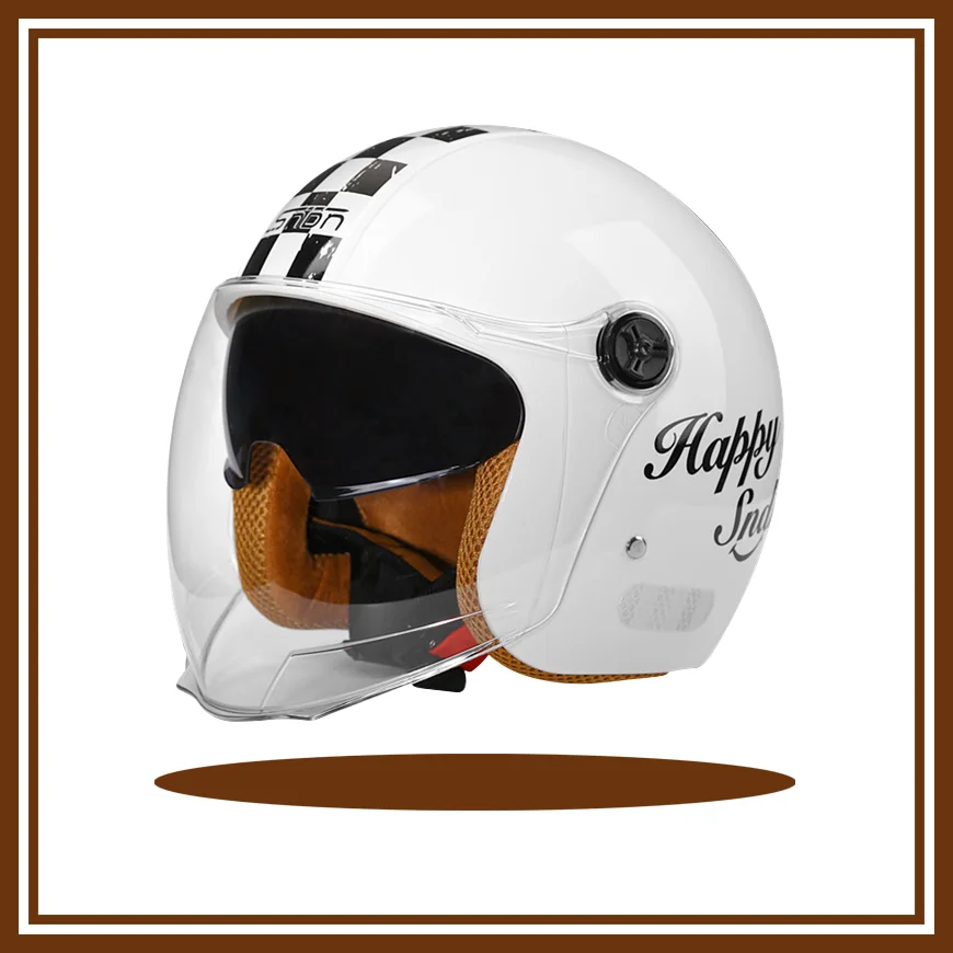 

Vintage Open Face Motorcycle Helmet, Off-Road, DOT ECE Certified, Motorbike Helmet