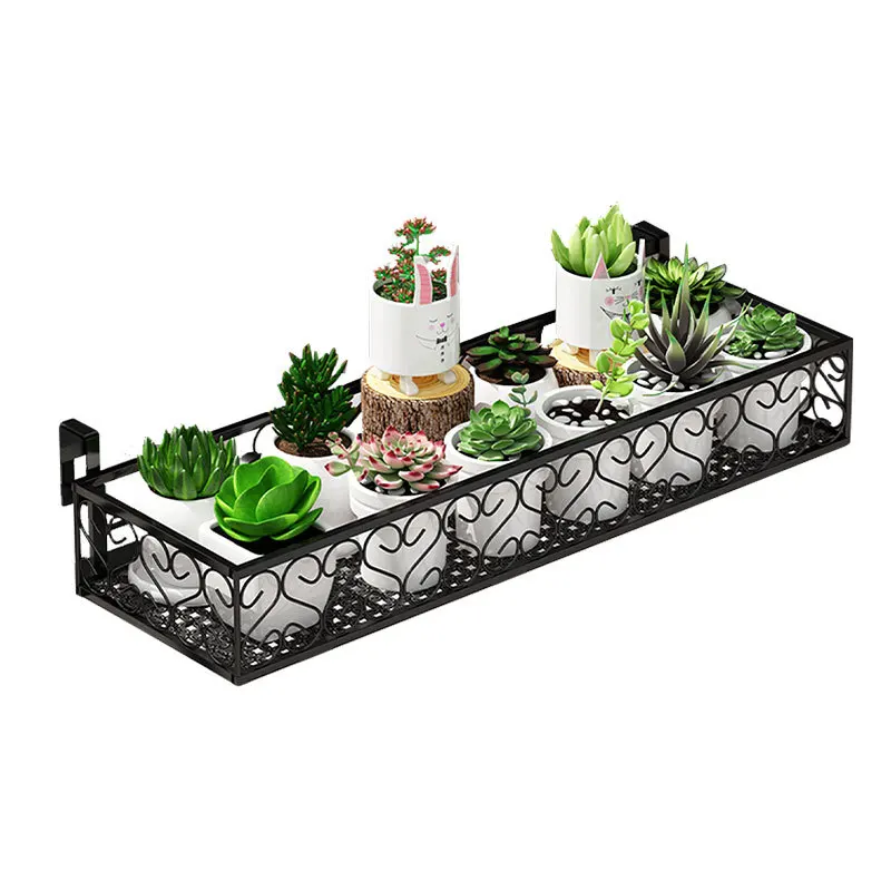 Hanging Rack Organizer Flower Pot Storage Basket Rack Closet Holders Balcony Rail Planter Shelf Fence Railing Flower Pots Holder