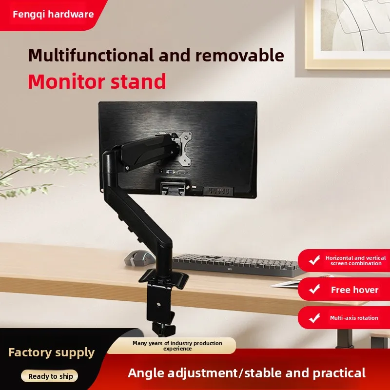 Hydraulic Monitor Arm Desk Mount Adjustable Bracket Base Kg Capacity Vesa X Clamp Grommet Office Home Screen Setup