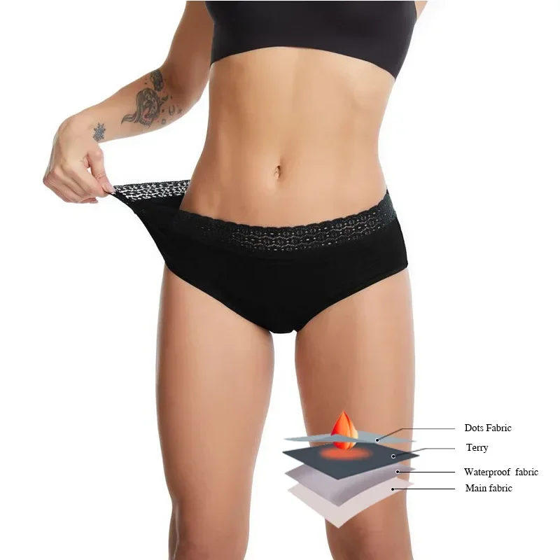 Women's Panties Large Size Four-layer Physiological Panties Bottom Instant Suction Leakage Menstrual Physiological Underpants