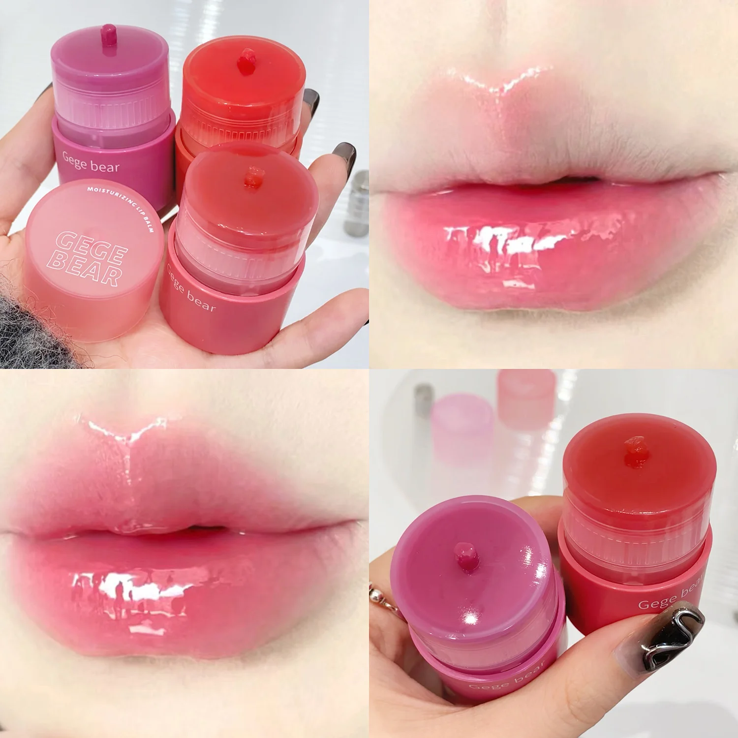 Grape Jelly Tint Lip Balm Moisturizing Water Light Solid Lip Gloss พีชใสลิปสติก Brightening Cheek Lip Primer แต่งหน้า