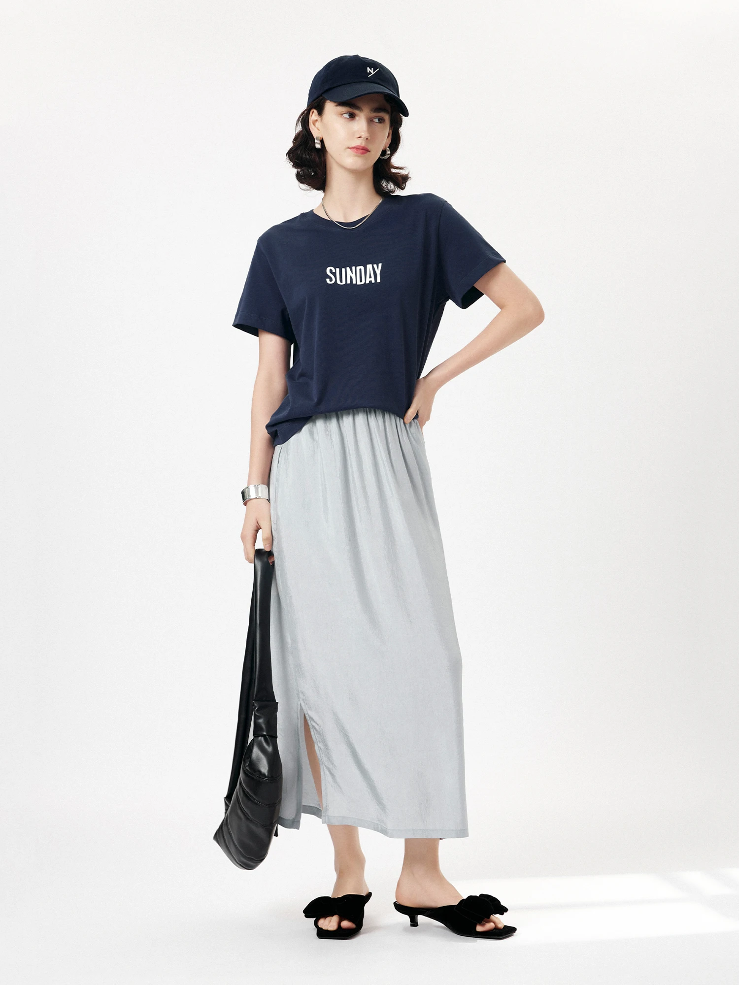 

CLMX Summer Casual Cotton T-irt Women's Breathable Lightweight Printed Letter Faionable Top Comfortable Straight Cut