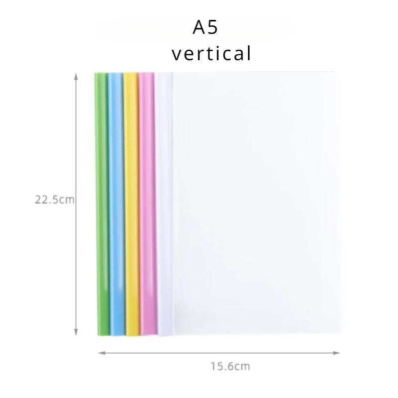 10pcs A5 Transparent Report Cover Thickened File Folder Sliding Bar Waterproof Portable Report Clip for Test Paper