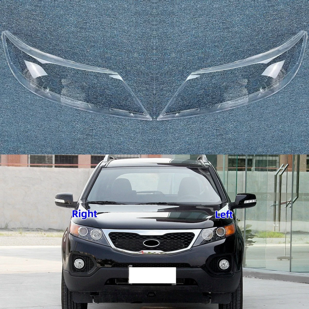 

For Kia Sorento 2009 2010 2011 2012 Car Transparent PC Material Headlights Lamp Glass Shell