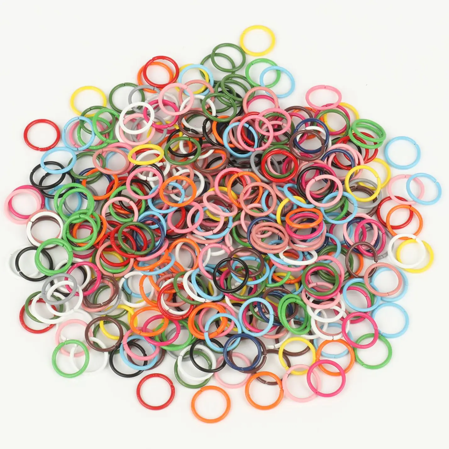 100pcs/lot 10mm Colorful Round Alloy Metal Jump Rings Open Single Loops Split Ring For DIY Jewelry Findings Making Accessories