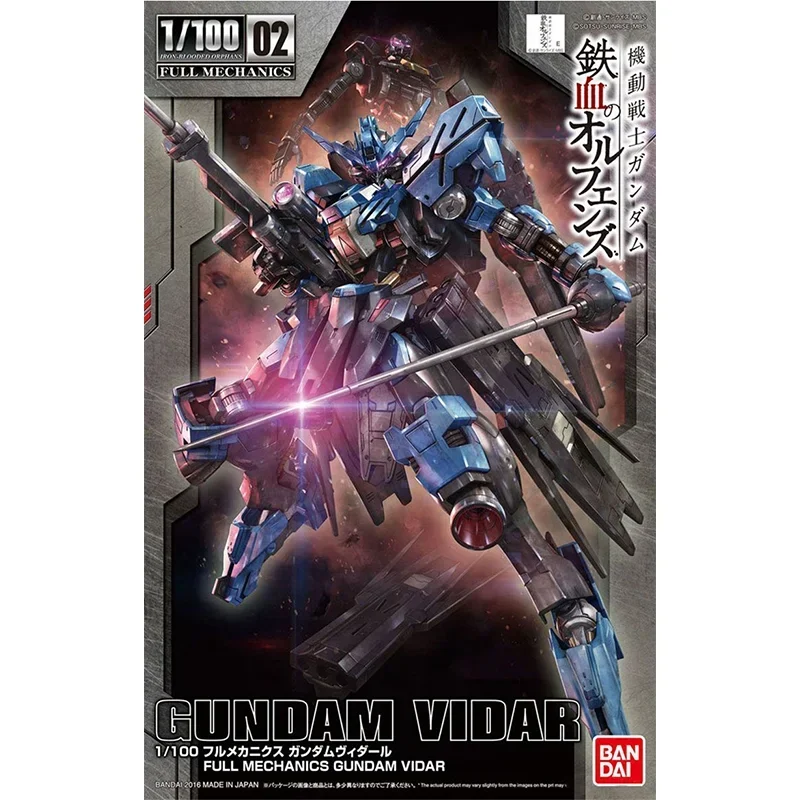 Bandai-Gundam Vidar Assembly Anime Action Figure Modèle Jouets, Collection Cadeaux pour Enfants, Original, FM, TV, En Stock, 1/100