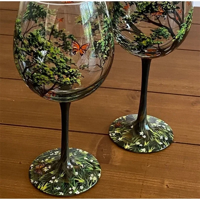 Verres à Whisky Peints à La Main, En Cristal Coloré Sans Plomb, Verres à Vin à L'ancienne Pour Boire Du Bourbon, Du Scotch, Des Cocktails, Du Cognac – Cadeau De Fête Des