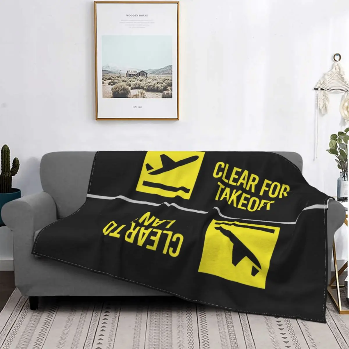 

Fleece Clear For Takeoff Landing Throw Blanket Warm Flannel Aviator Pilot Airplane Blankets for Bedding Home Couch Bedspreads