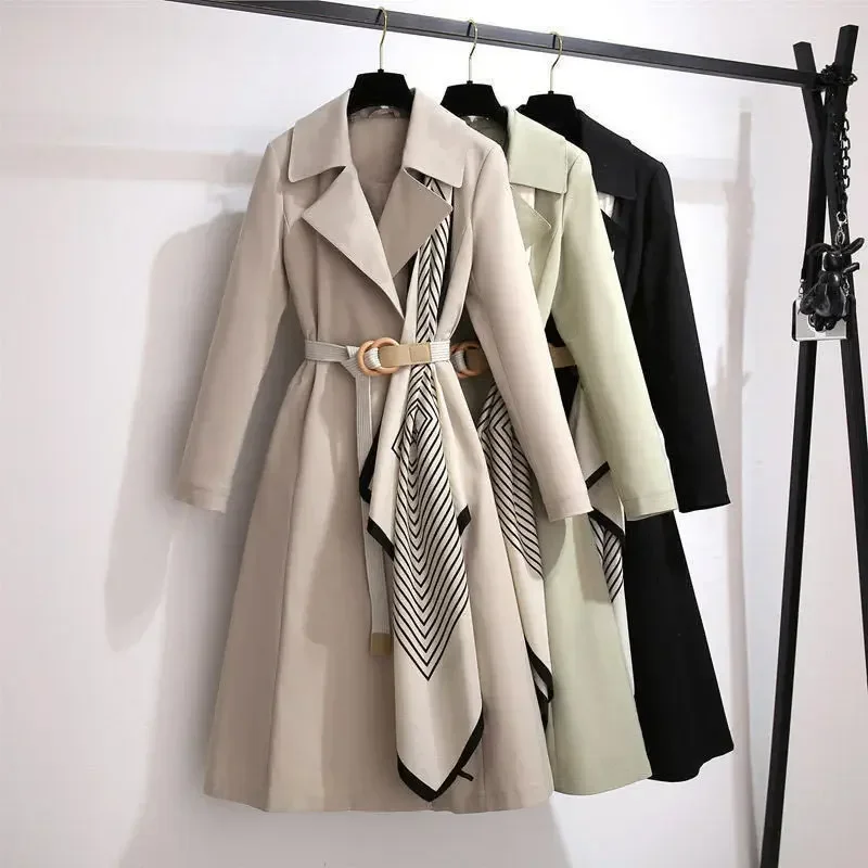 2024 Autumn/winter New Women's Clothing Stylish Age-reducing Medium-length Slimming Jacket Trendy Women's Trench coat