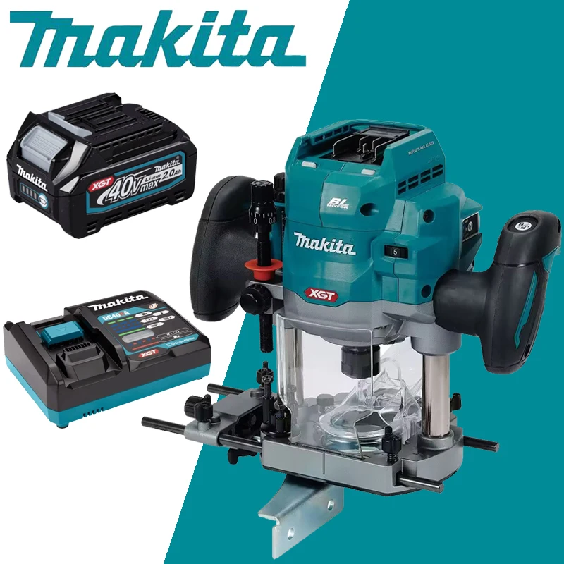 Makita RP001G Wood Router 40V Max Cordless 1/2in Rechargeable Polishing Machine High Power Carpentry Trimming Machine