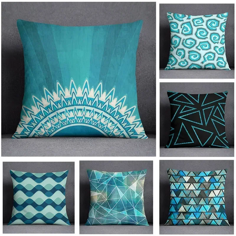 

45x45cm Pillowcase Home Decor Cushion Cover Protector Teal Blue Lumbar Pillowcase Pillow Case