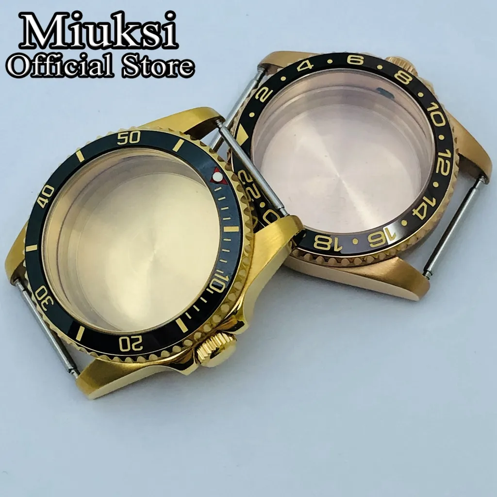 Miuksi 36mm silver black rose gold watch case sapphire glass fit NH35 NH36 ETA2824 2836 Miyota8215 DG2813 3804 PT5000 movement