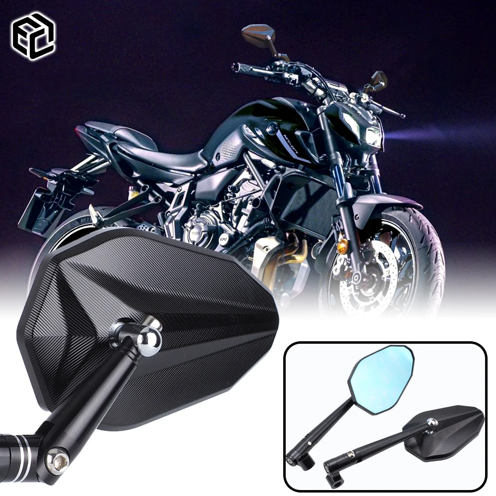 

2 PSC для MT07 MT09, зеркало заднего вида для мотоцикла, боковое зеркало для YAMAHA YZF R1 R6 R7, аксессуары для мотоциклов из алюминиевого сплава с ЧПУ