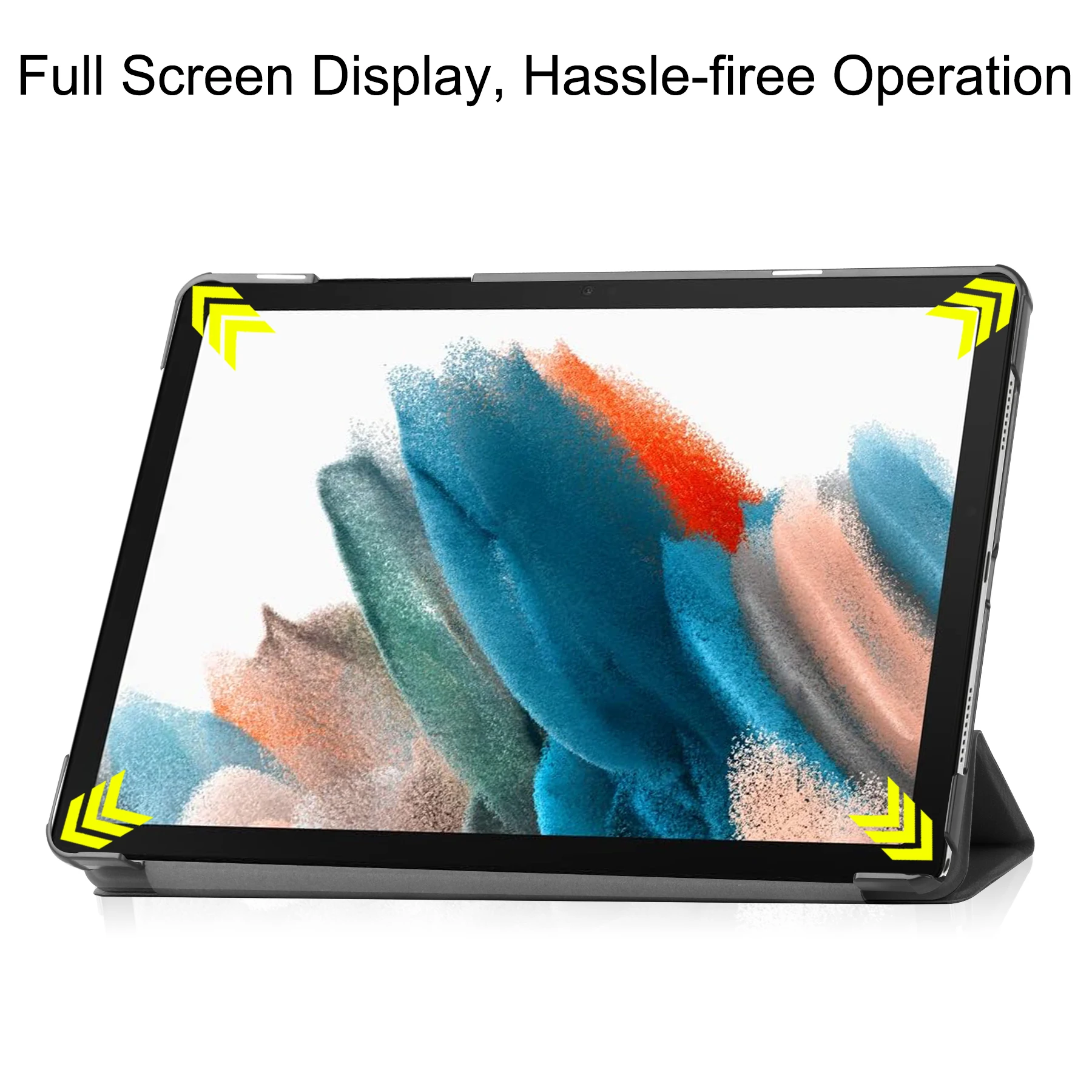 Leather Cover For Samsung Galaxy Tab A9 Plus SM-X216 SM-X210 SM-X218 Tablet Tri-fold Caster Hard Shell PU Book Flip Case