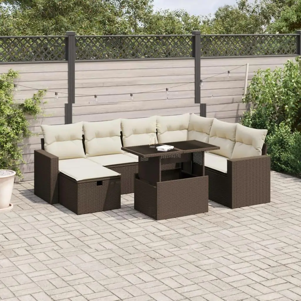 

Elegant Brown Garden Sofa Set Outdoor Furniture Comfortable Seating for Patio Balcony and Garden Use