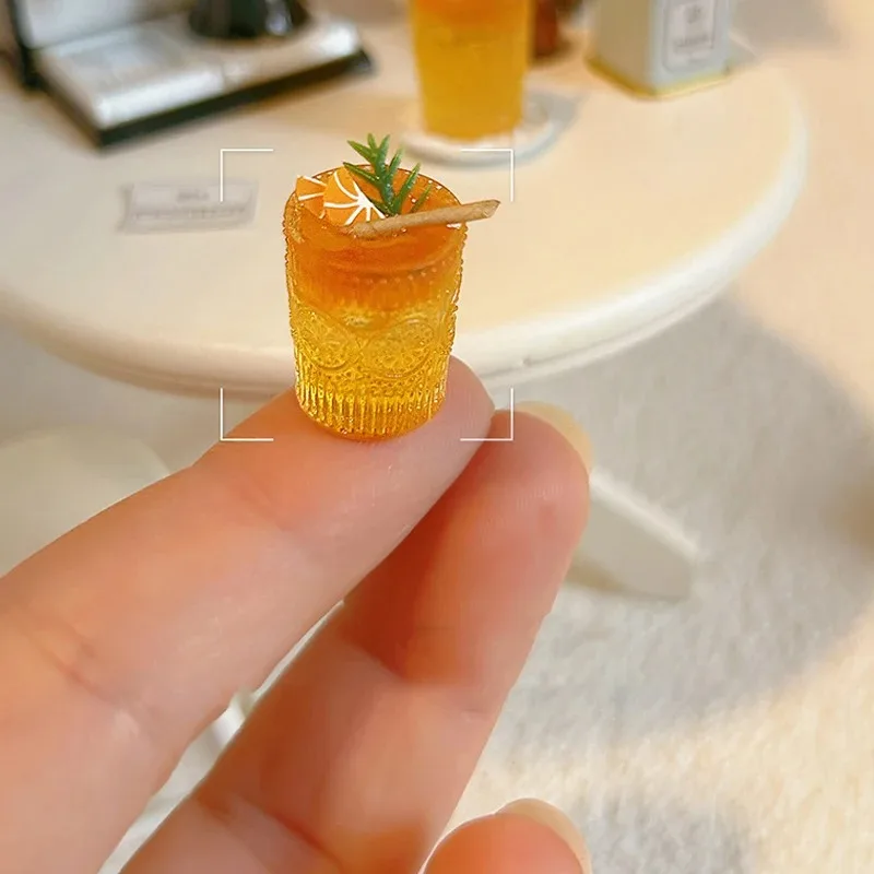 

1:12 Dollhouse Miniature Drink Cups Orange C Cinnamon Tea Drink Food Drink Cup Beverage Ornament Model Kitchen Toy Decor Gifts