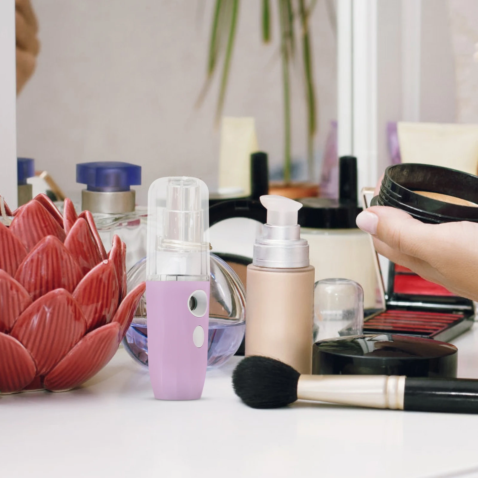 

1Pcs Portable Nano Mist Sprayer Pink Mini Face Spray Device Moisturizing Steamer Compact Hydrating Skin Care Solution