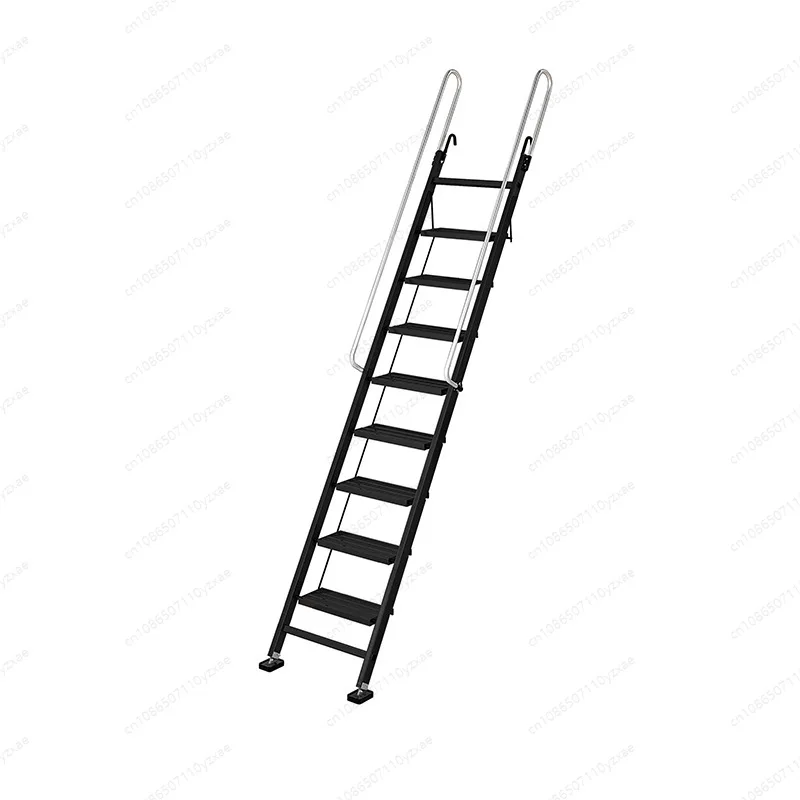 For Household folding ladder attic lifting indoor and outdoor thickened aluminum alloy 8-step  multifunctional telescopic