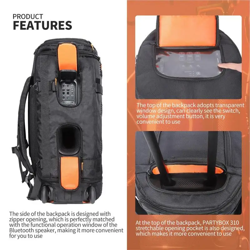 EVA Hard Case For JBLs Partybox 310 Anti-Scratches Portable Bluetooths Speaker Travel Protective Carrying Storage Case Bag