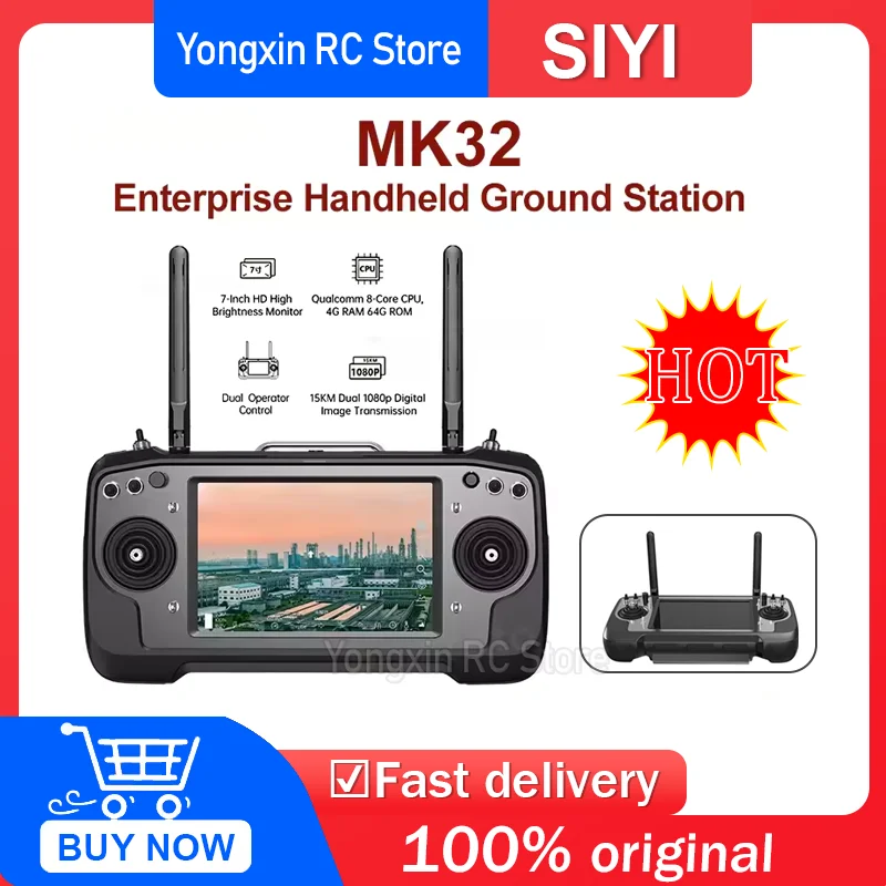

Портативная наземная станция SIYI MK32 Enterprise: Умный контроллер с 7-дюймовым HD LCD-экраном высокой яркости и двумя цифровыми Full HD дисплеями