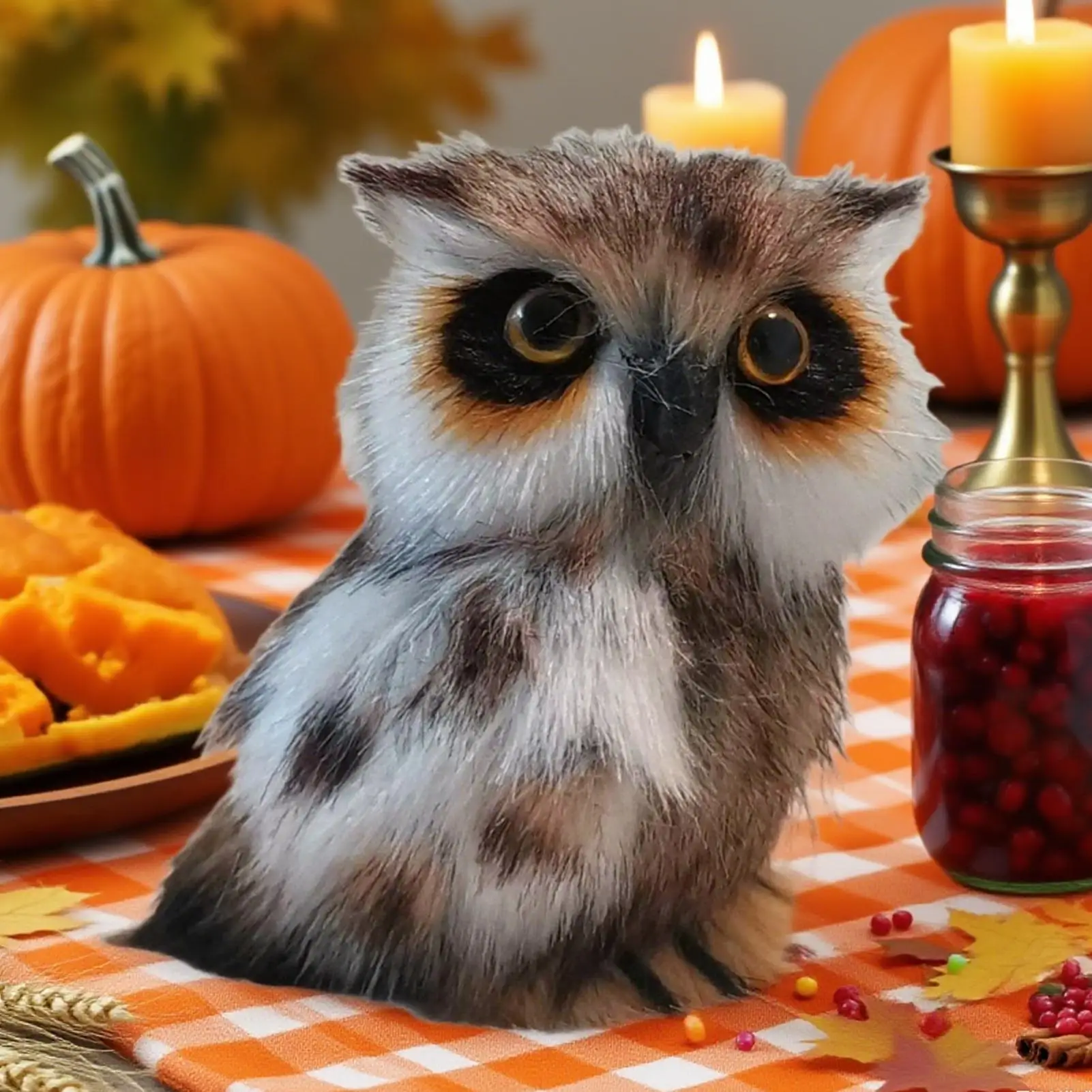 Stuffed Animal Owl Plush Stuffed Animals Hangable Pendant With Loop Realistic Vivid Eye Design DollDecor For Wall Door Tree Bag