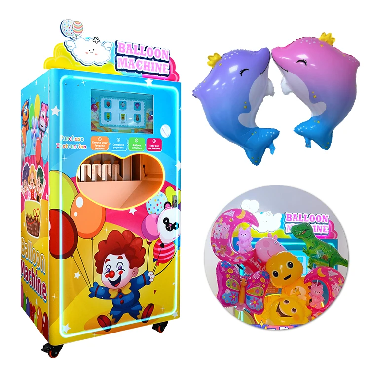 Automatic Inflatable Animals Balloon Vending Machine Customized 21.5 Inch Touch Screen Amusement Park Entertainment