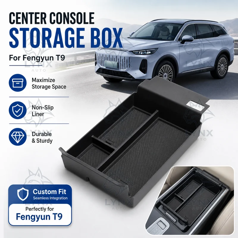 For Fengyun T9 Center Console Armrest Storage Box Car Organizer Automotive Interior Accessories Custom Parts Upgrade