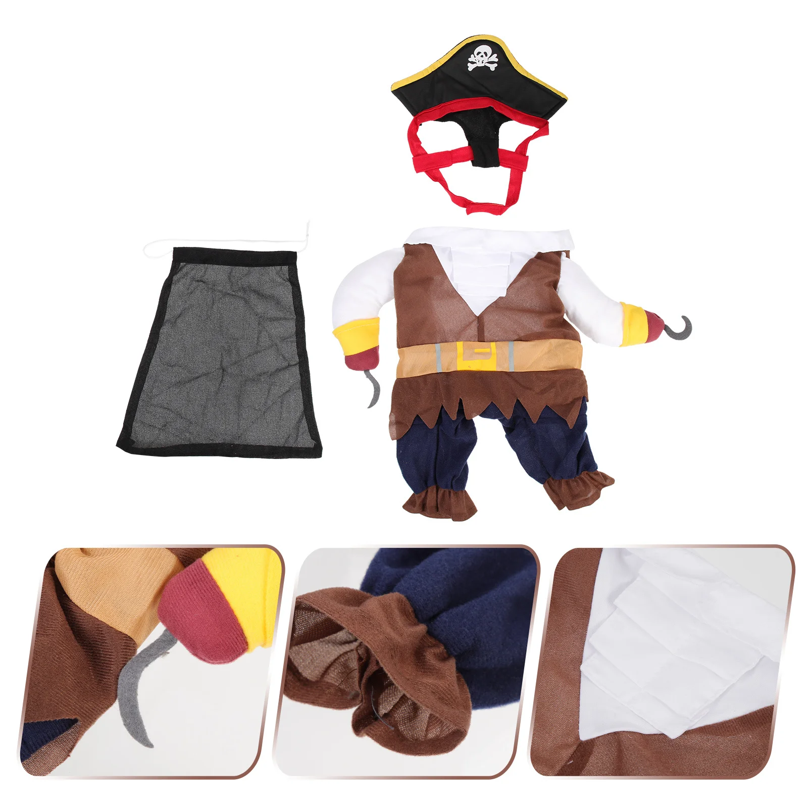 

Pirate Elements Dog Costume Halloween Cosplay Clothing Adorable Pet Clothes Comfortable Cotton Material Dog Clothes