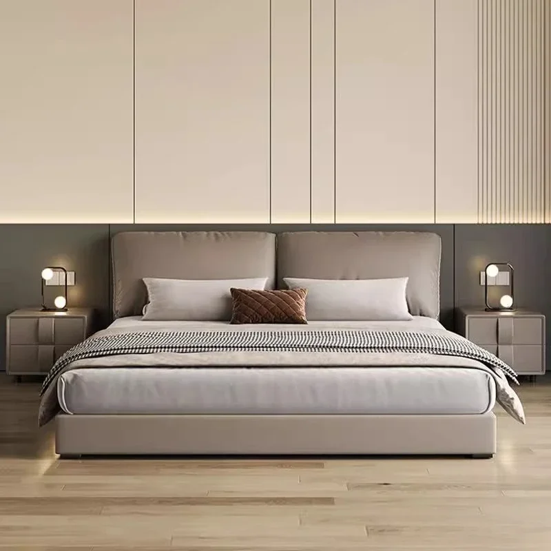 Minimally comfortable double bed Mid century luxury design Modern queen size bed 180x200cm comfortable cama box casal furniture