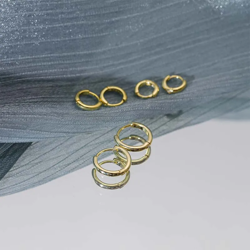 Aide Kleine Creolen aus 925er-Sterlingsilber, Roségold, für Damen und Mädchen, Geschenk, Hochzeit, Verlobung, Party, Geschenk, glatte Ohrknochenschnalle – Detail 10