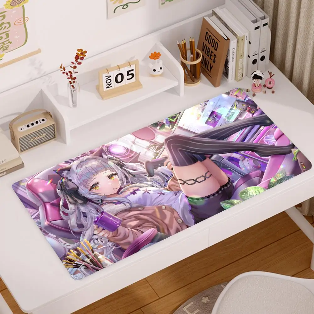 موراساكي شيون لوحة ماوس ألعاب كبيرة ، لوحة ماوس هولوليف VTuber ، قفل ، لوحة مفاتيح كمبيوتر ، حصيرة طاولة